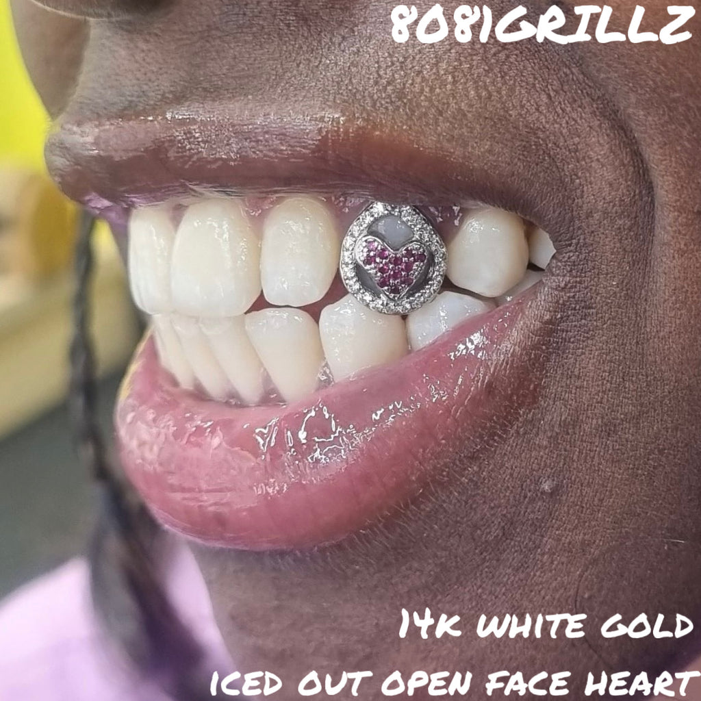 Iced Out Open Face Heart