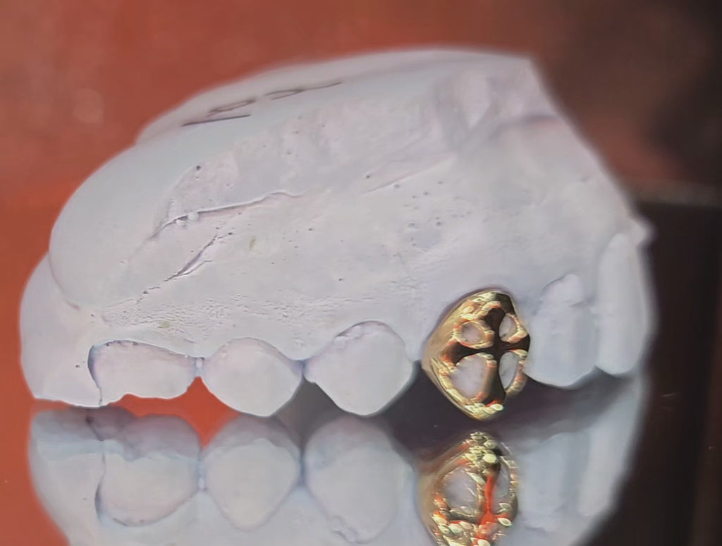 10k Yellow Gold Open Cross Grillz